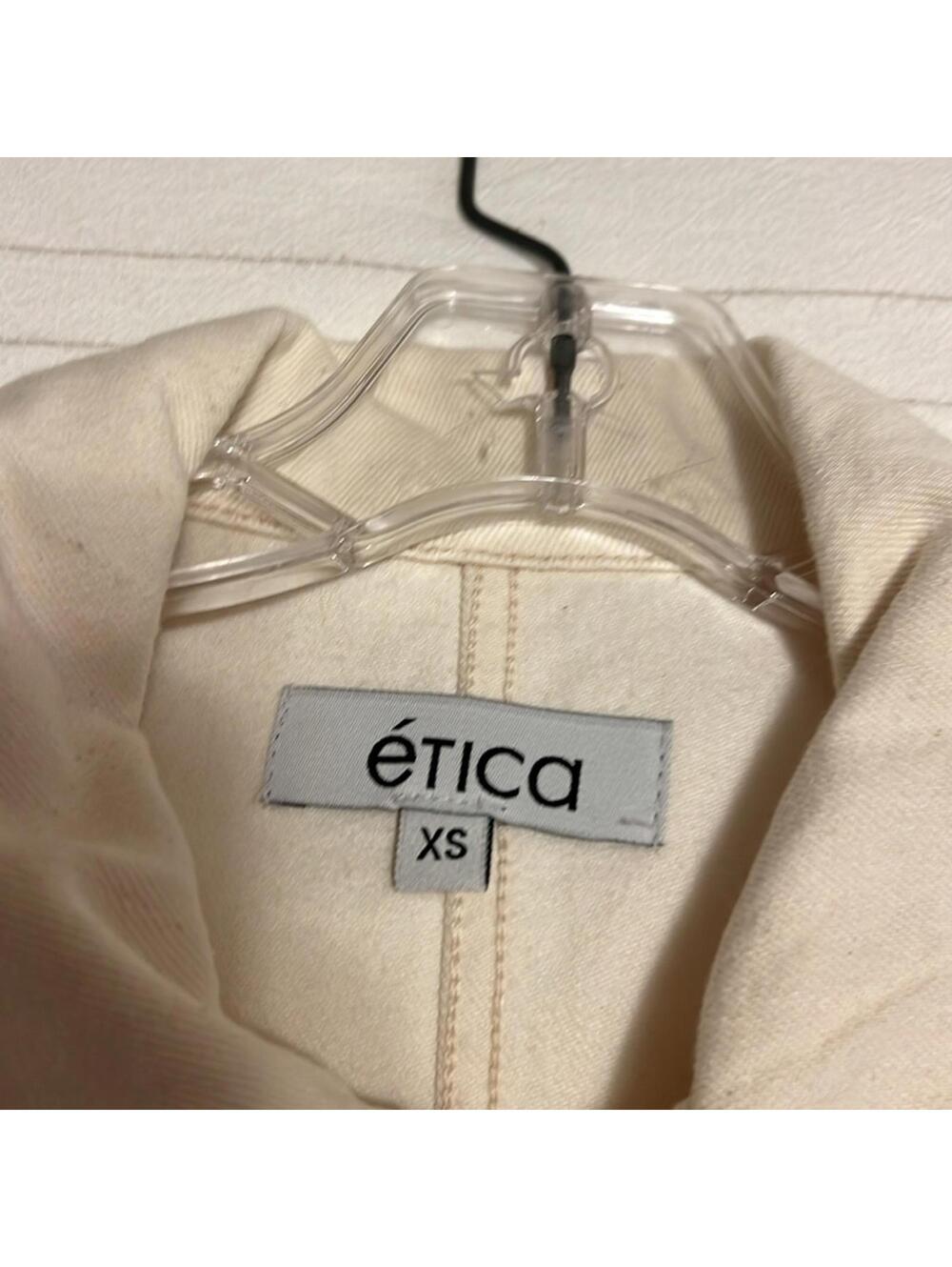 Etica Madeline Utility Jacket Cream Button Front Women's XS - Picture 6 of 7